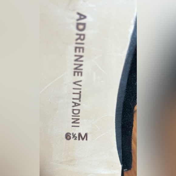 Adrienne Vittadini Av-Gallina Black Suede Open Toe Side Zip Bootie 3 in. Heel - Picture 7 of 7